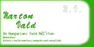 marton vald business card